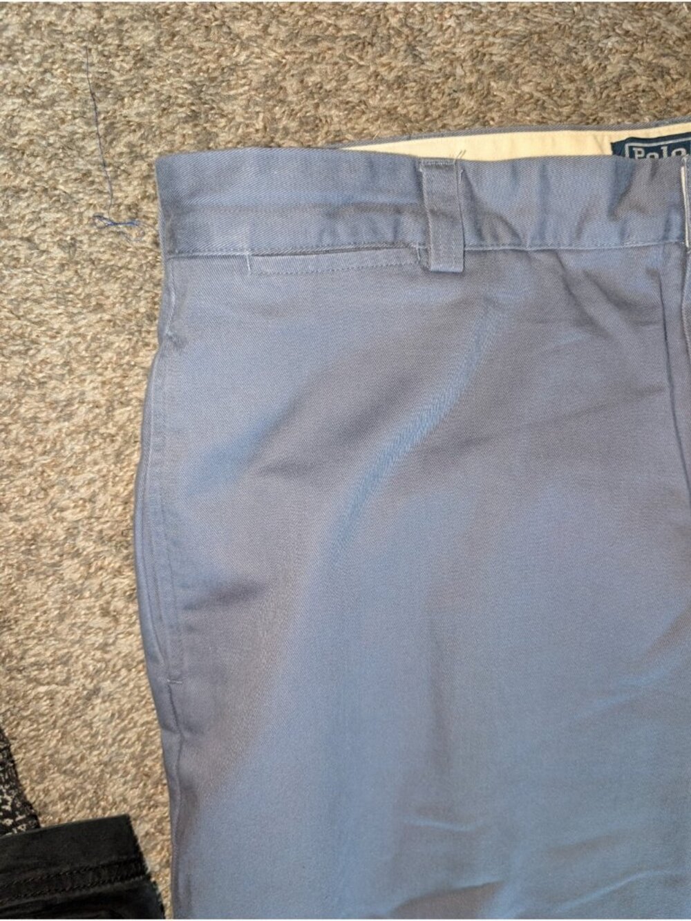 Polo Ralph Lauren Philip Pants Mens 38x30 Blue Pleated Chino Vintage Solid - Picture 3 of 12